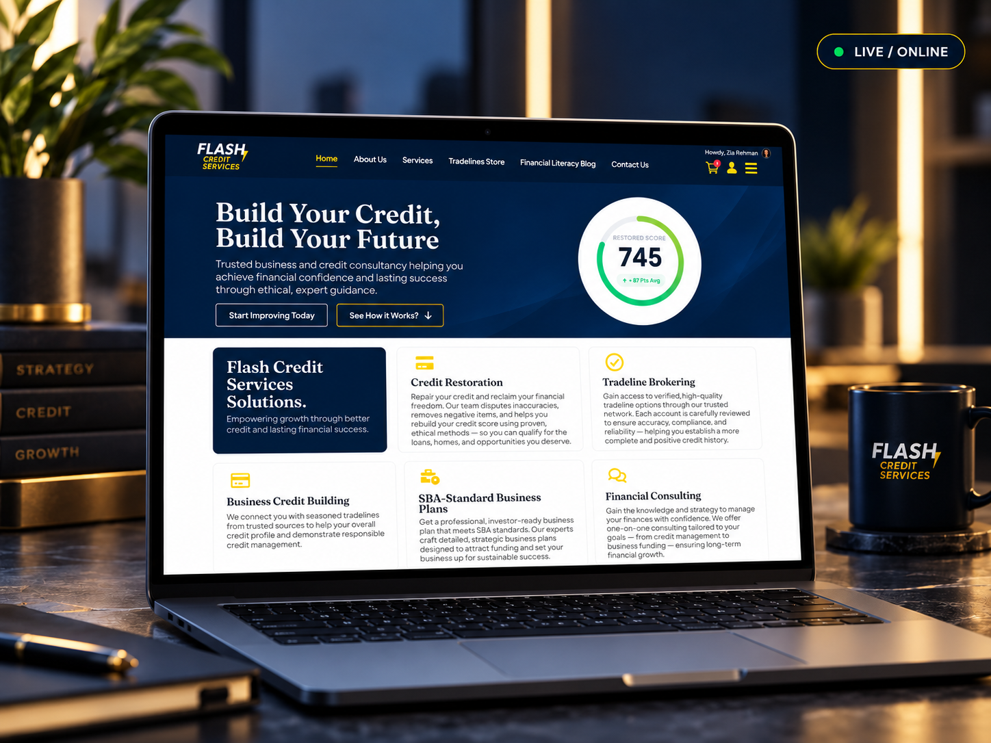 Screenshot of Flash Credit Services
